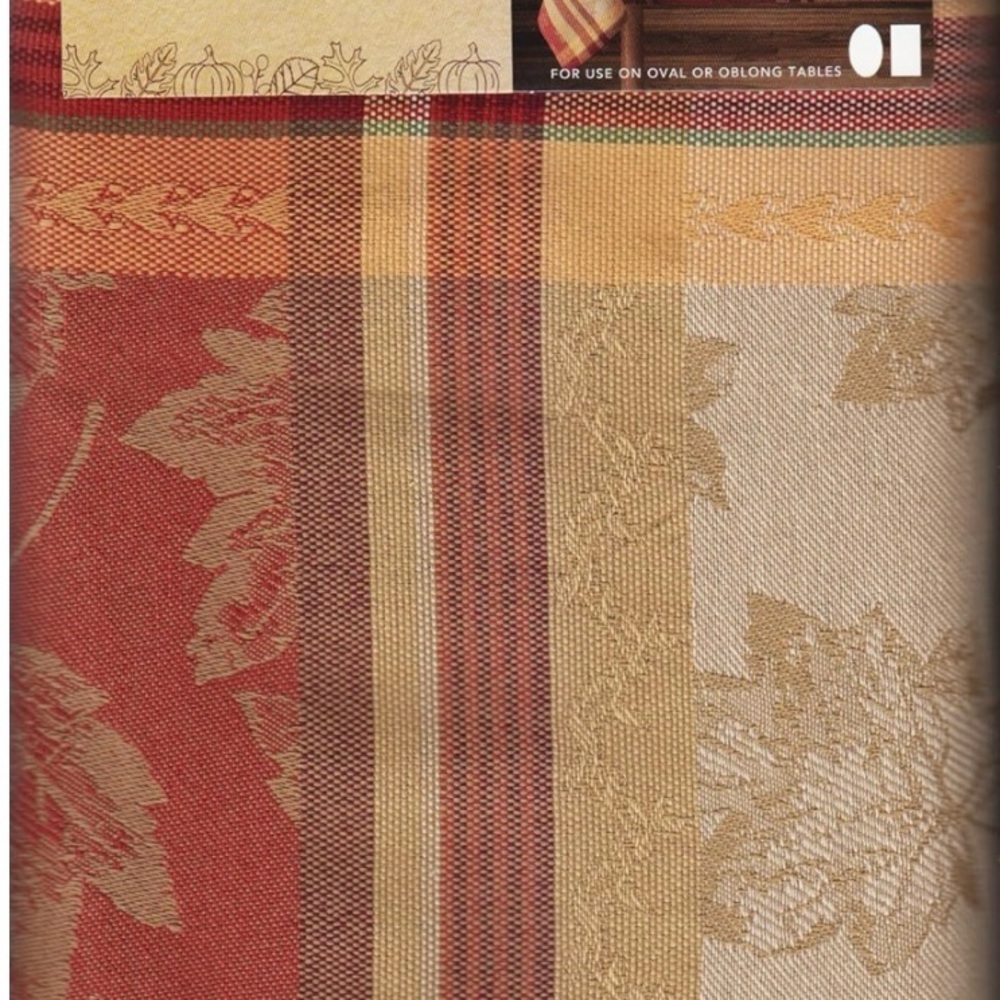 Town and Country Emmerson Jacquard Tablecloth with Autumn Leaves 60 x 102 - NIP - Picture 5 of 8